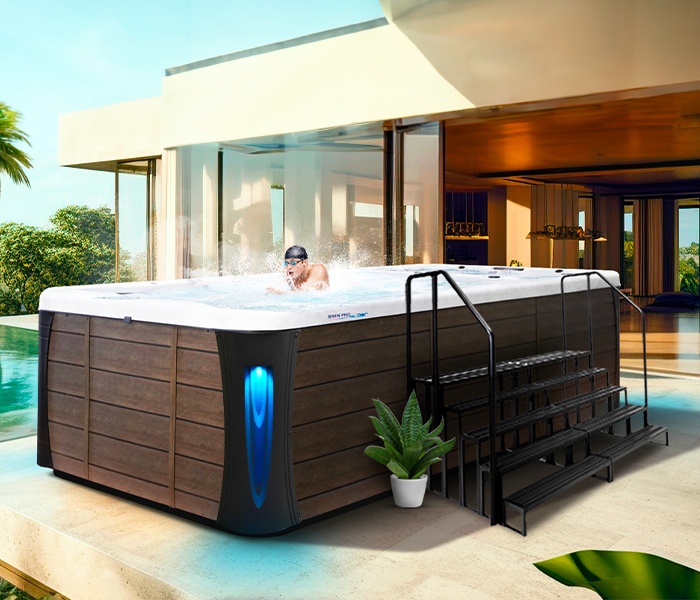 Calspas hot tub being used in a family setting - Hesperia